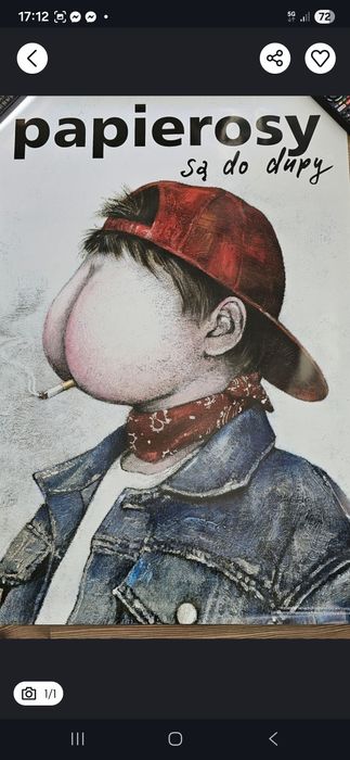 Plakat Andrzeja Pągowskiego  ,,Papierosy są do dupy,,