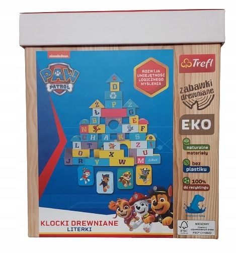 Klocki drewniane PSI PATROL  LITERKI