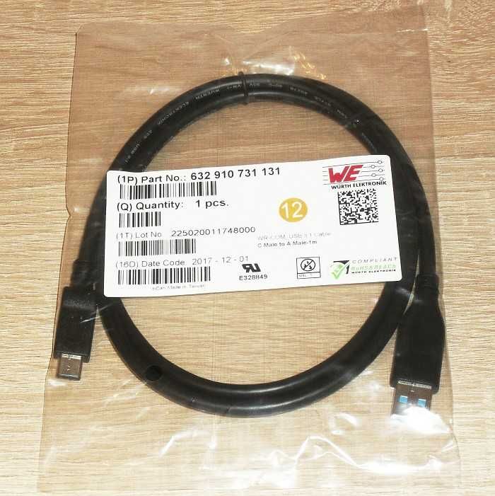 Przewód kabel USB 3.1 C na A, dł. 1 m Würth Elektronik. Wysoka jakość.