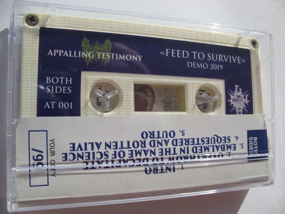 APPALING TESTIMONY demo 2019 WHITE version UKR дезметал на кассете MC*