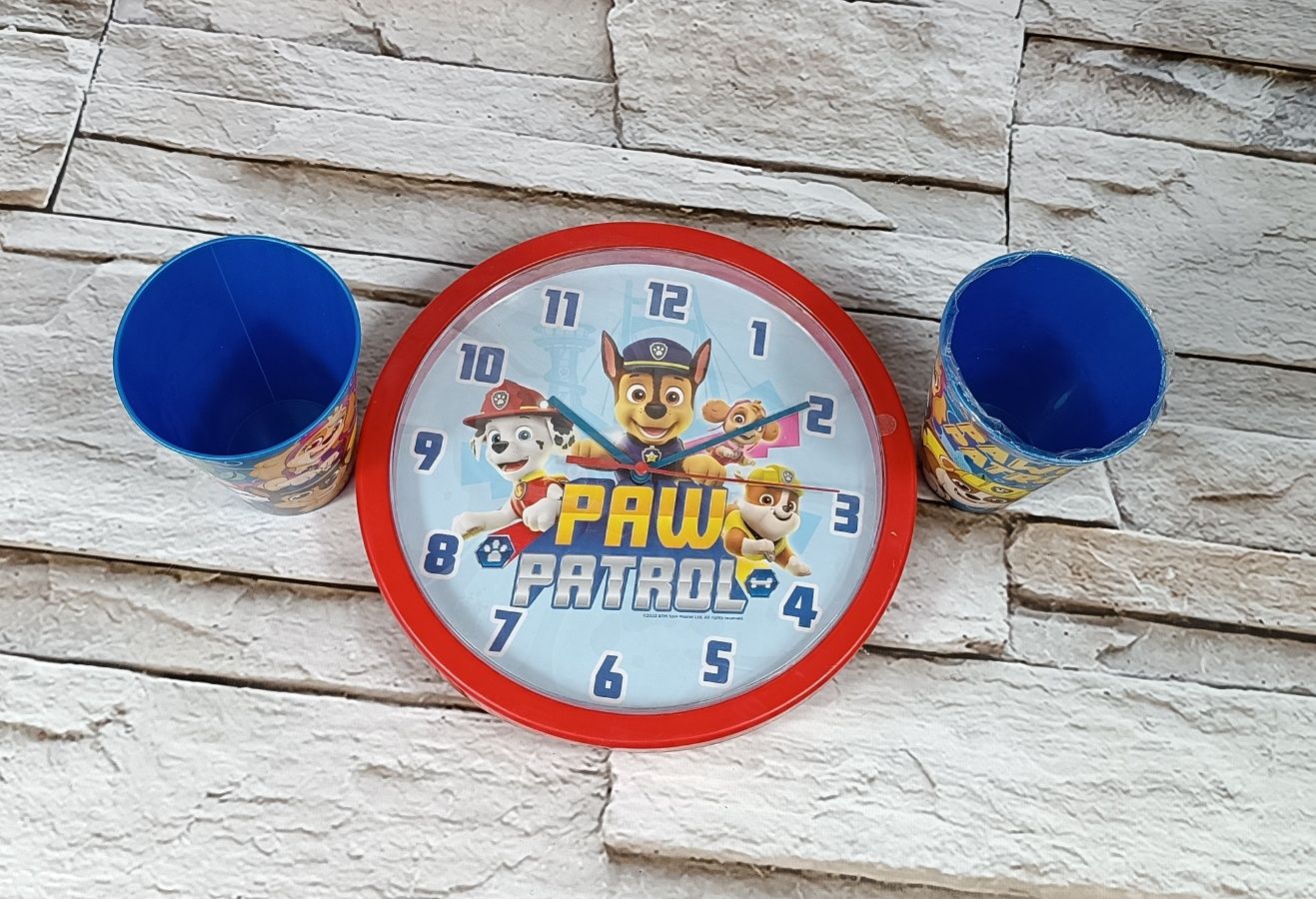 Zegar ścienny + 2 kubki  Psi Patrol
