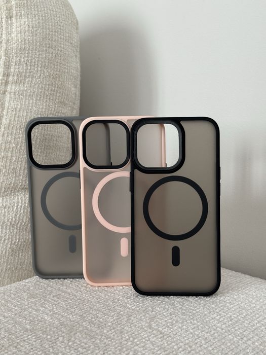 Матовий чохол із MagSafe для iPhone 12, 13 pro, 15, 16, 16 pro max