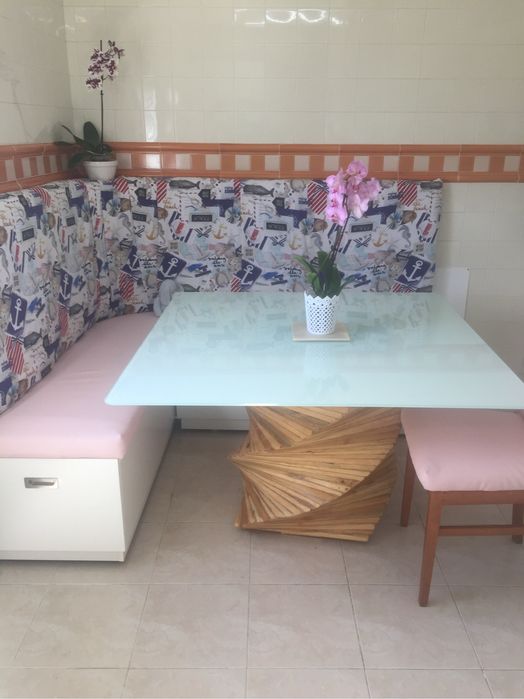 Mesa de vidro quadrado