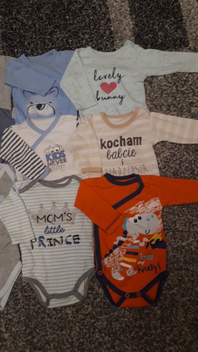 12 szt body długi rękaw z długim rękawem 68