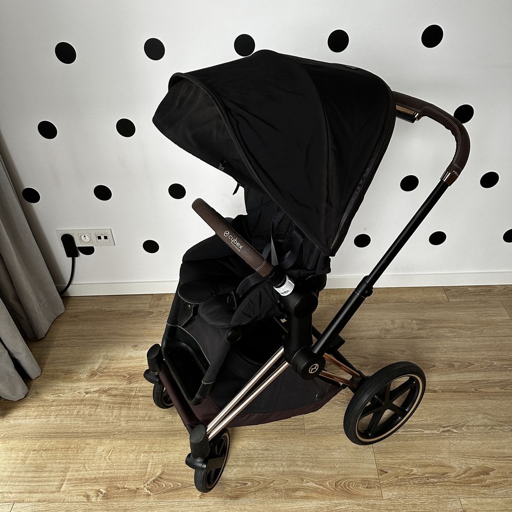 Wózek Spacerówka Cybex Priam 2.0 Rose Gold + Deep Black tapicerka TOP