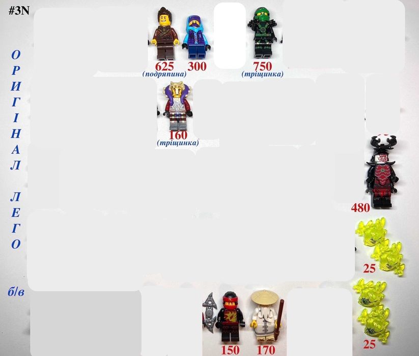 Лего Ниндзяго фігурки деталі торси ноги шоломи зброя Lego Ninjago