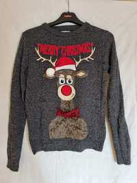 Sweter świąteczny renifer S NOWY