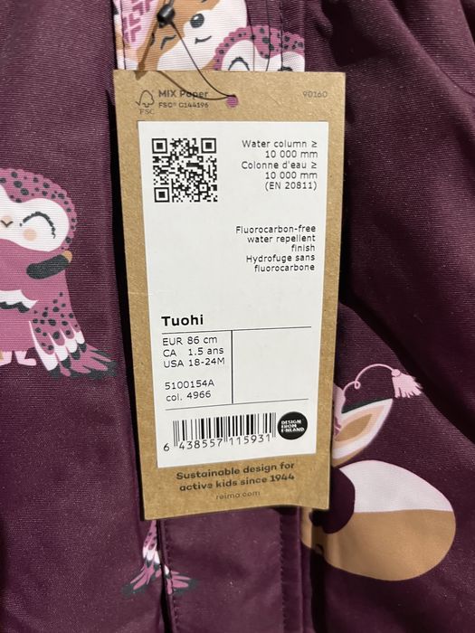 Reima zimowy kombinezon rozmiar 86