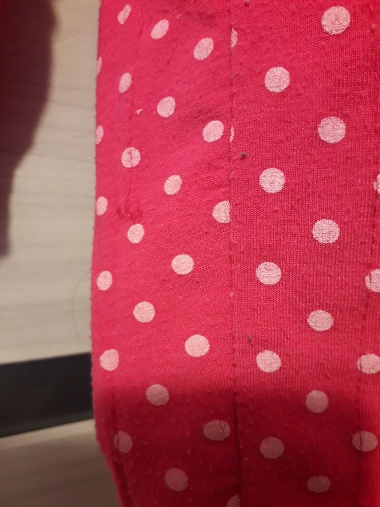 Bluzka top rozowa w groszki S M rekaw 3/4 vintage