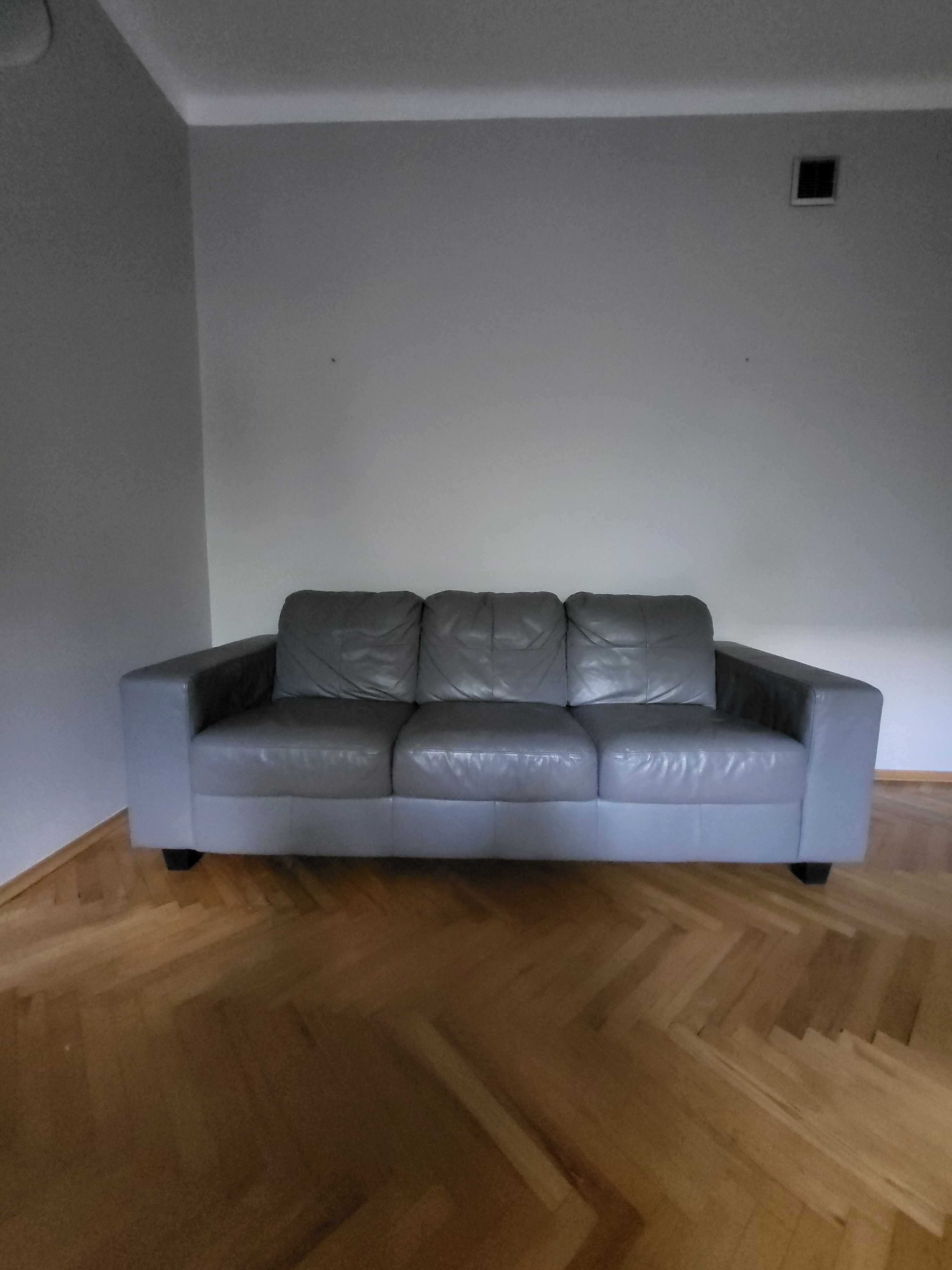 Sofa ze skóry kolor szary