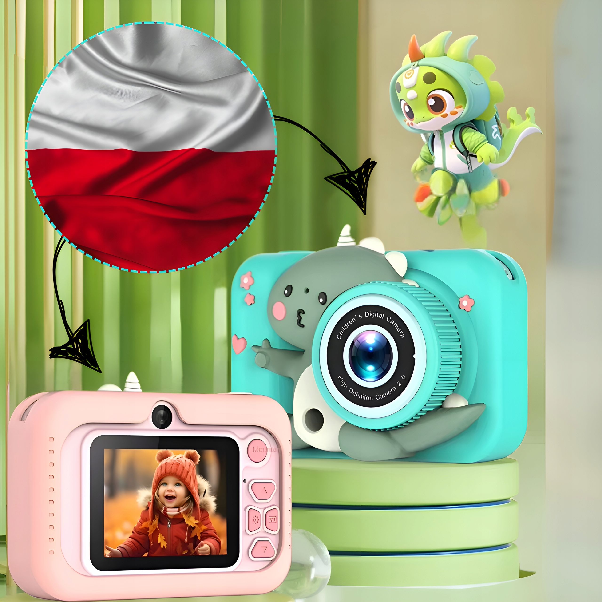 Aparat Cyfrowy Fotograficzny Dla Dzieci 40Mpx Kamera Gry + Karta 32Gb