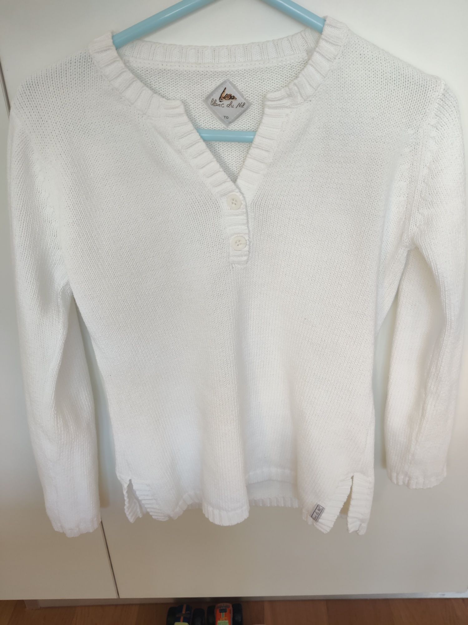 Camisola branca, manga comprida, Blanc du Nil, Taille 0
