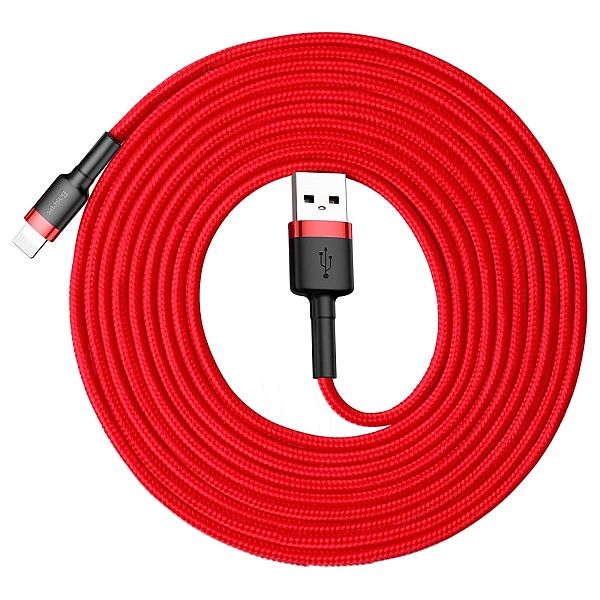 Kabel Baseus Cafule USB-A / Lightning 2A QC 3.0/3 m - czerwony