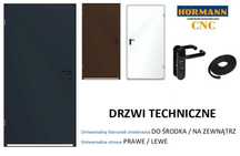 Drzwi techniczne Uniwersalne Prawe / lewe  antracytowe białe brązowe