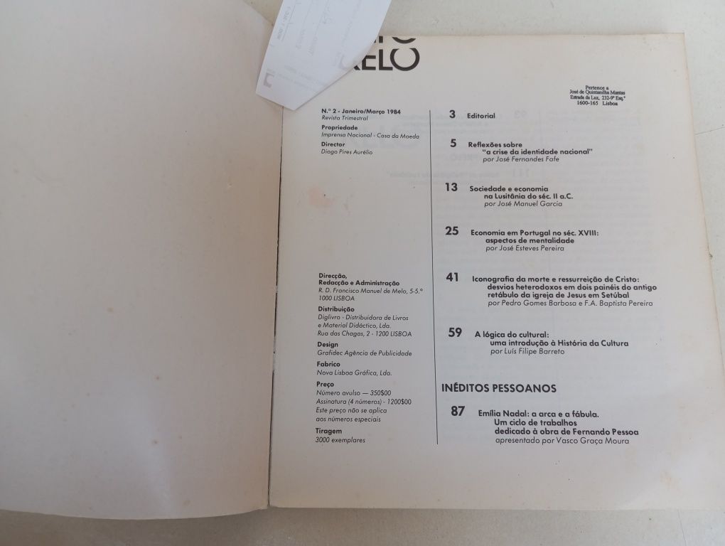 Revista Prelo 2 inéditos de Fernando Pessoa