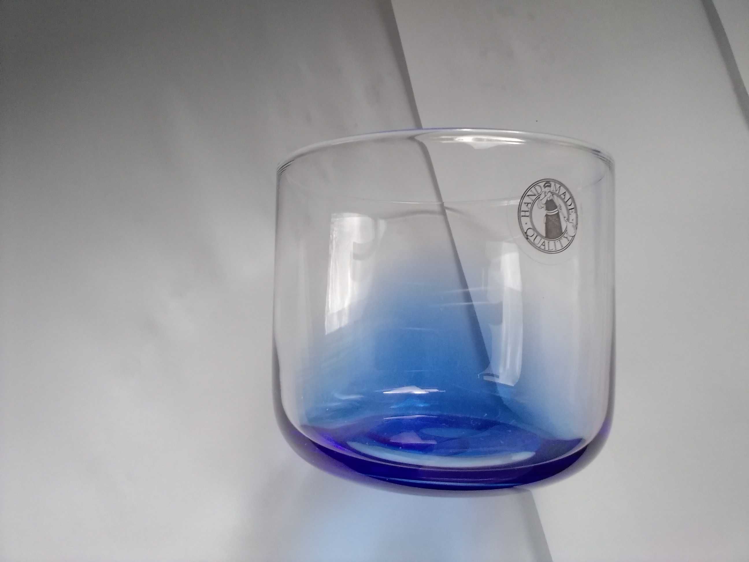 dzbanek szklany  + 2 szklaneczki- niebieskie