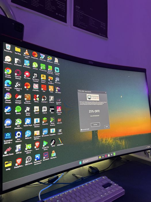Monitor curvo AOC 240hz 31.5polegadas