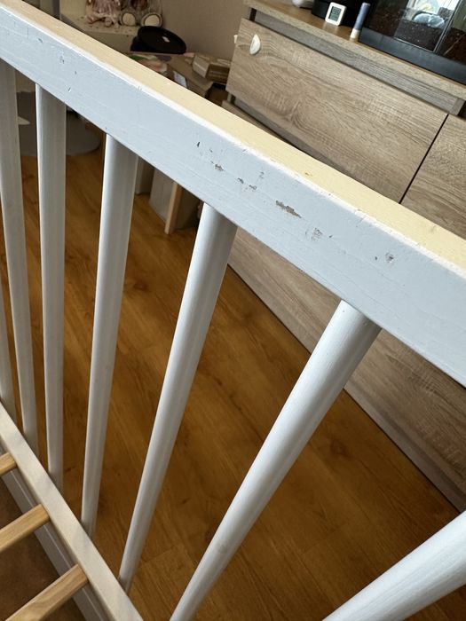 Łóżeczko drewniane dziecięce 120x60 z materacem i szuflada