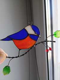 Witraż prezent zawieszka dekoracja Ptak