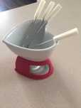 Mini zestaw do fondue, serce, ceramiczny