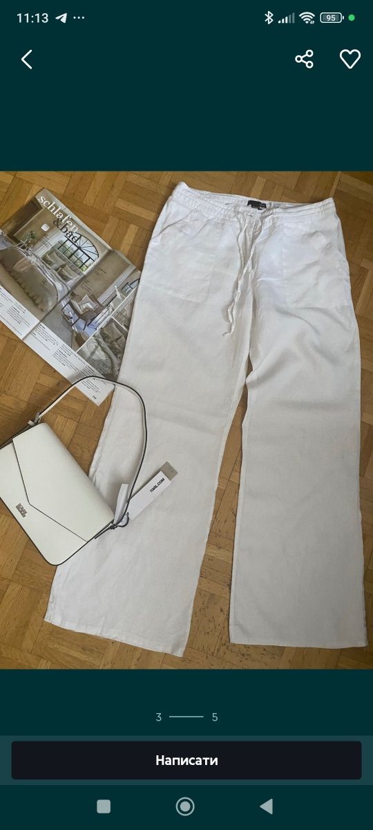 Лляні штани h&m, розмір 38