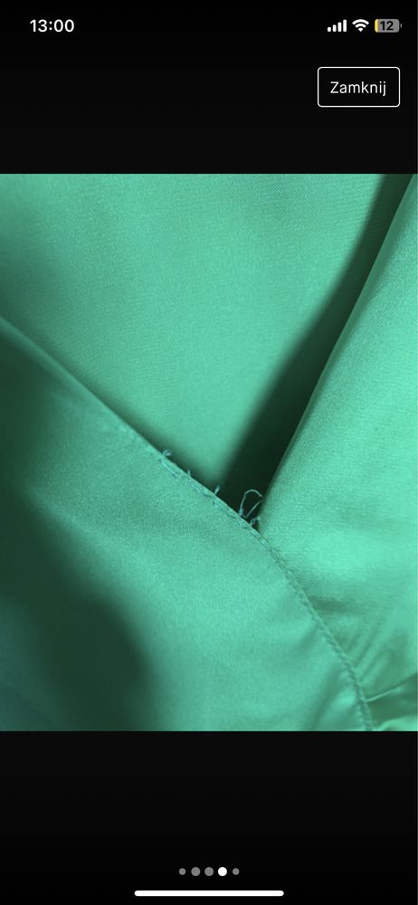 Elegancka bluzka satynowa zielona topshop