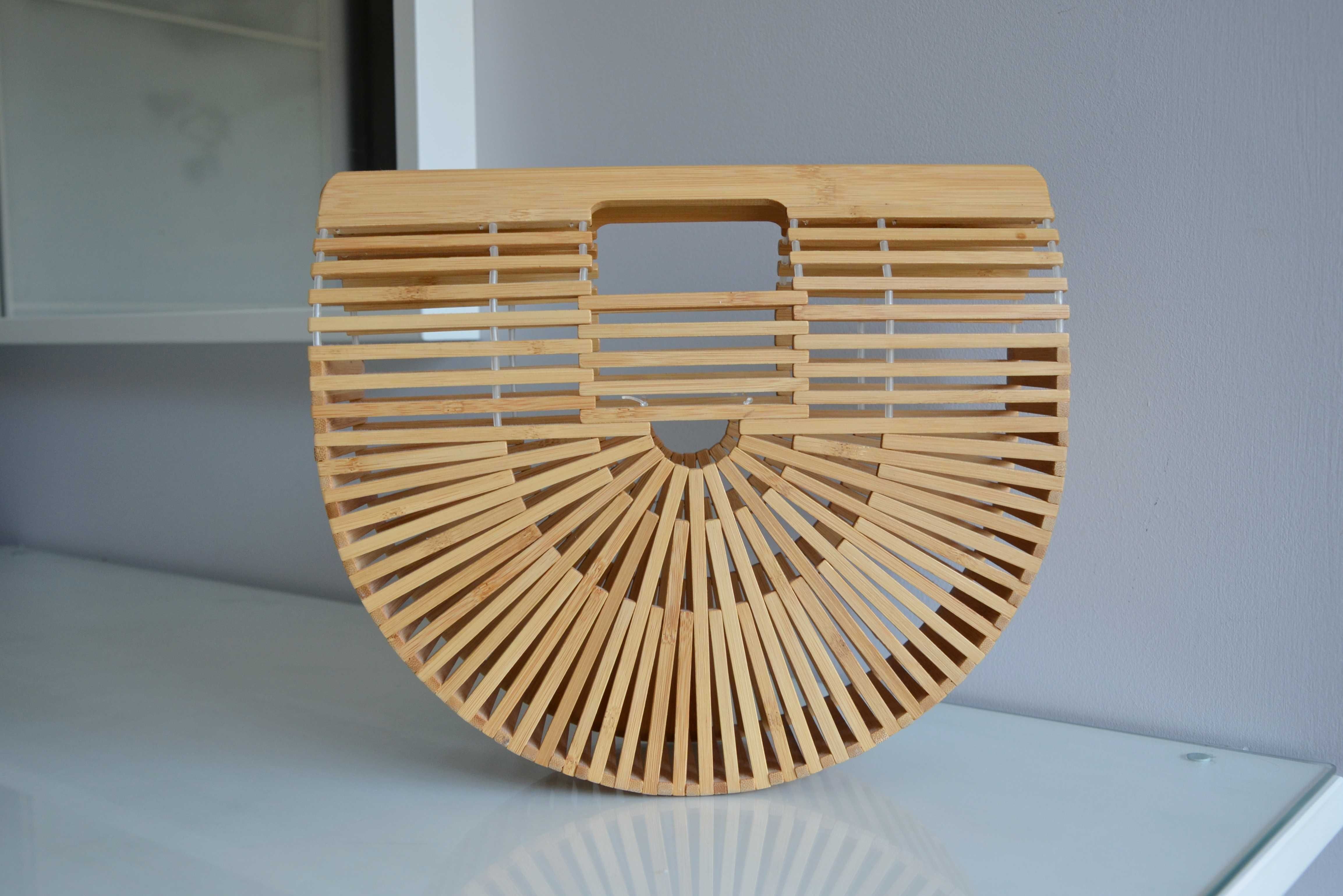 Zara drewniana torebka koszyk boho cult gaia