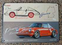 Poster - Porsche Targa 911 de 1991 (metal, 20x14 cm)