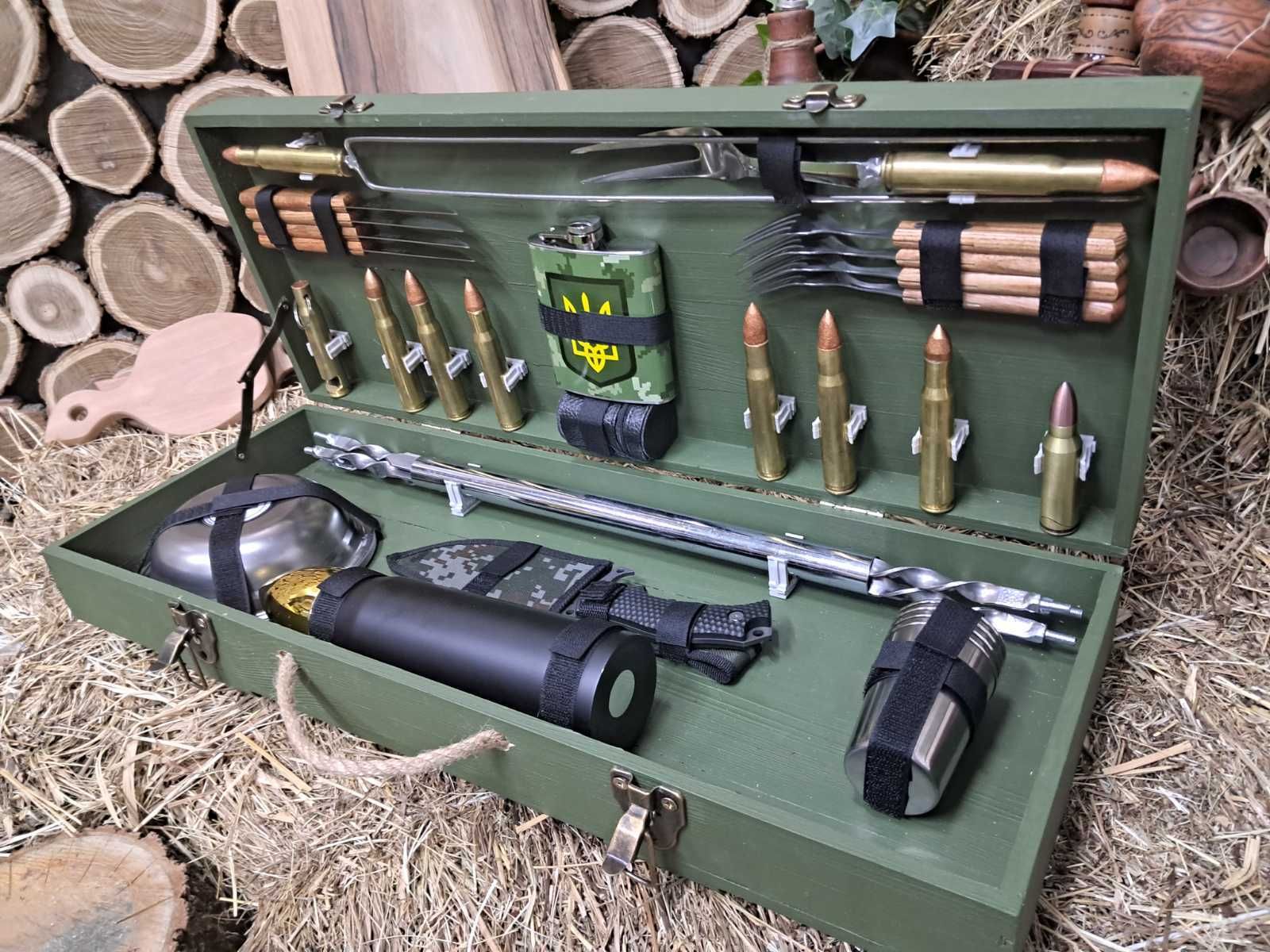 Набір шампурів з гільз 12.7 мм (Browning M2) в кейсі з аксесуарами