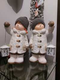 Figurki zimowe dzieci świąteczne