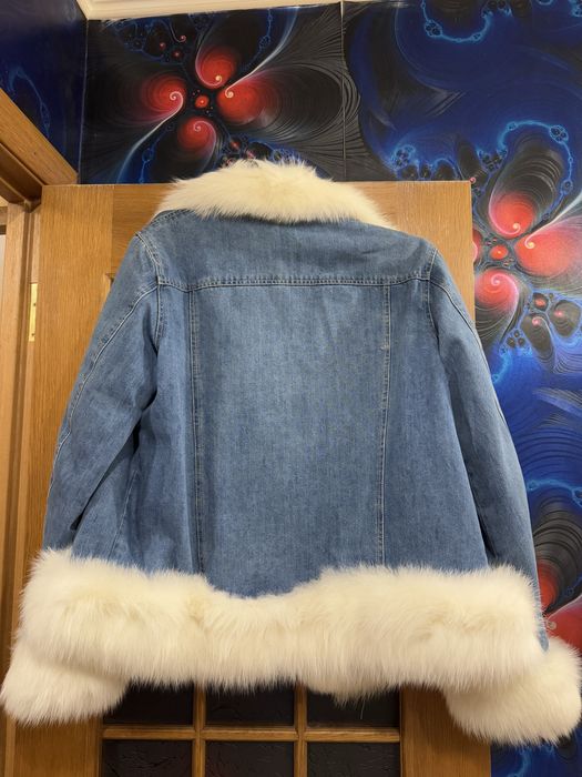 Продам джинсову парку курточку мех хутро натуральне писець