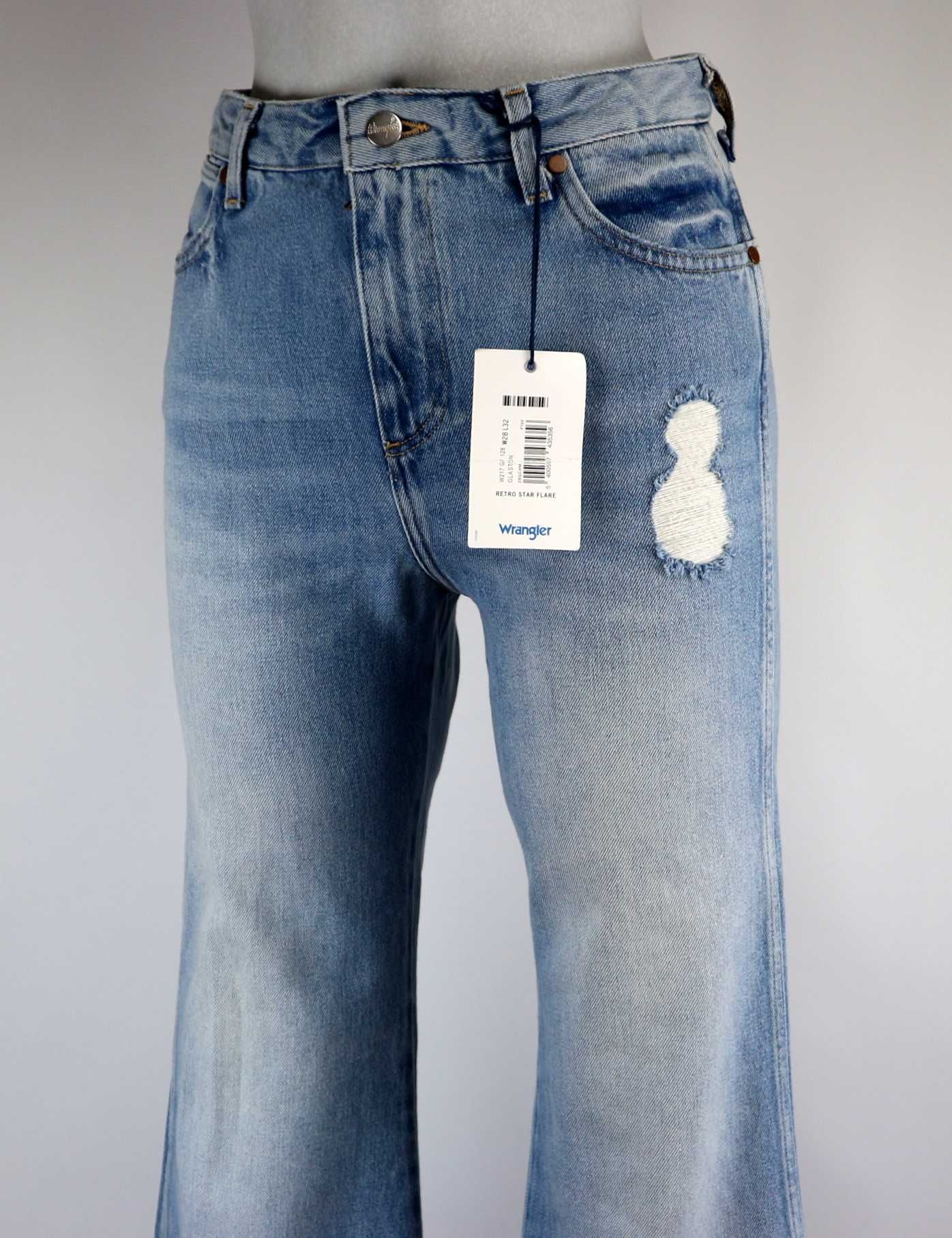 Wrangler Retro Star Flare spodnie jeansy dzwony W28 L32 pas 2 x 38 cm