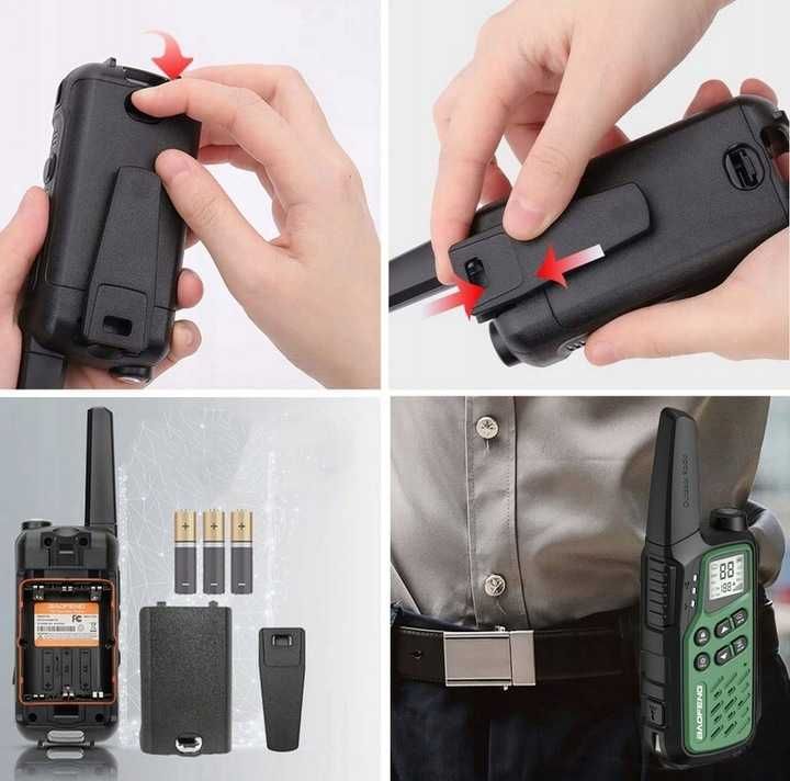 KRÓTKOFALÓWKA walkie talkie ZESRAW radiotelefon BAOFENG z latarką HIT