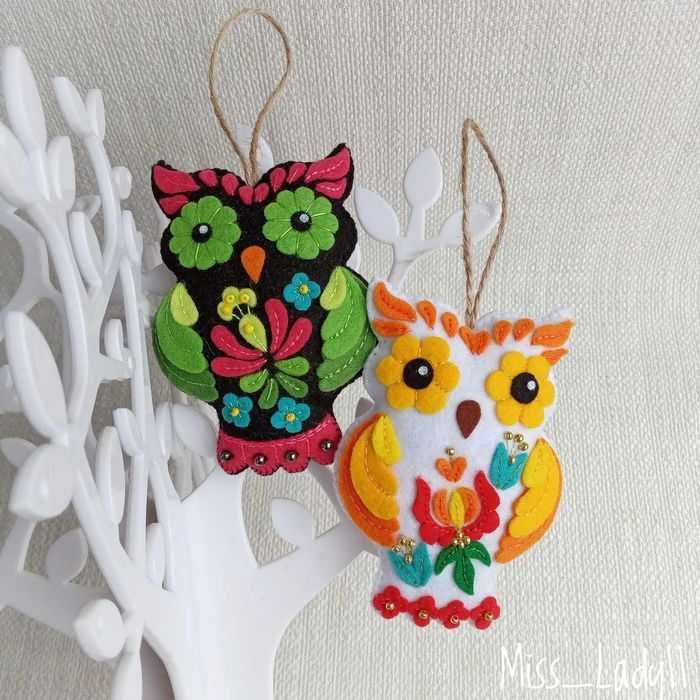 Сова в этно стиле (из фетра) Ручная работа