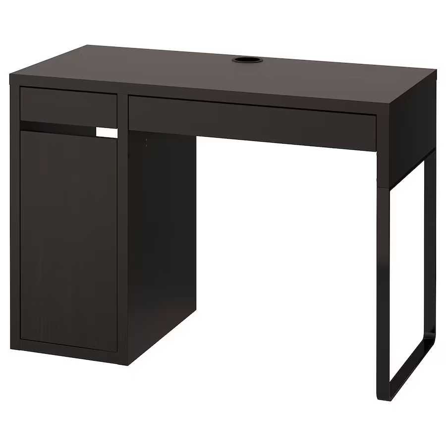 Biurko + nadstawka biurka Ikea Micke brąz czarnobrąz