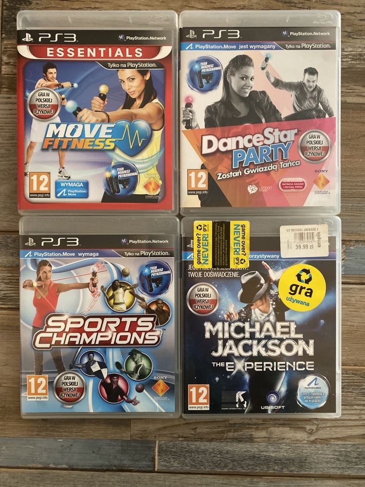 PlayStation Ps 3 Move Sports Champions, Move Fitness, Dance Star Party