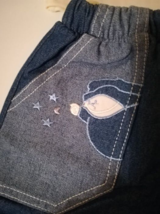 Camisola de manga comprida + calças de ganga 6 m (motivo urso-estrela)