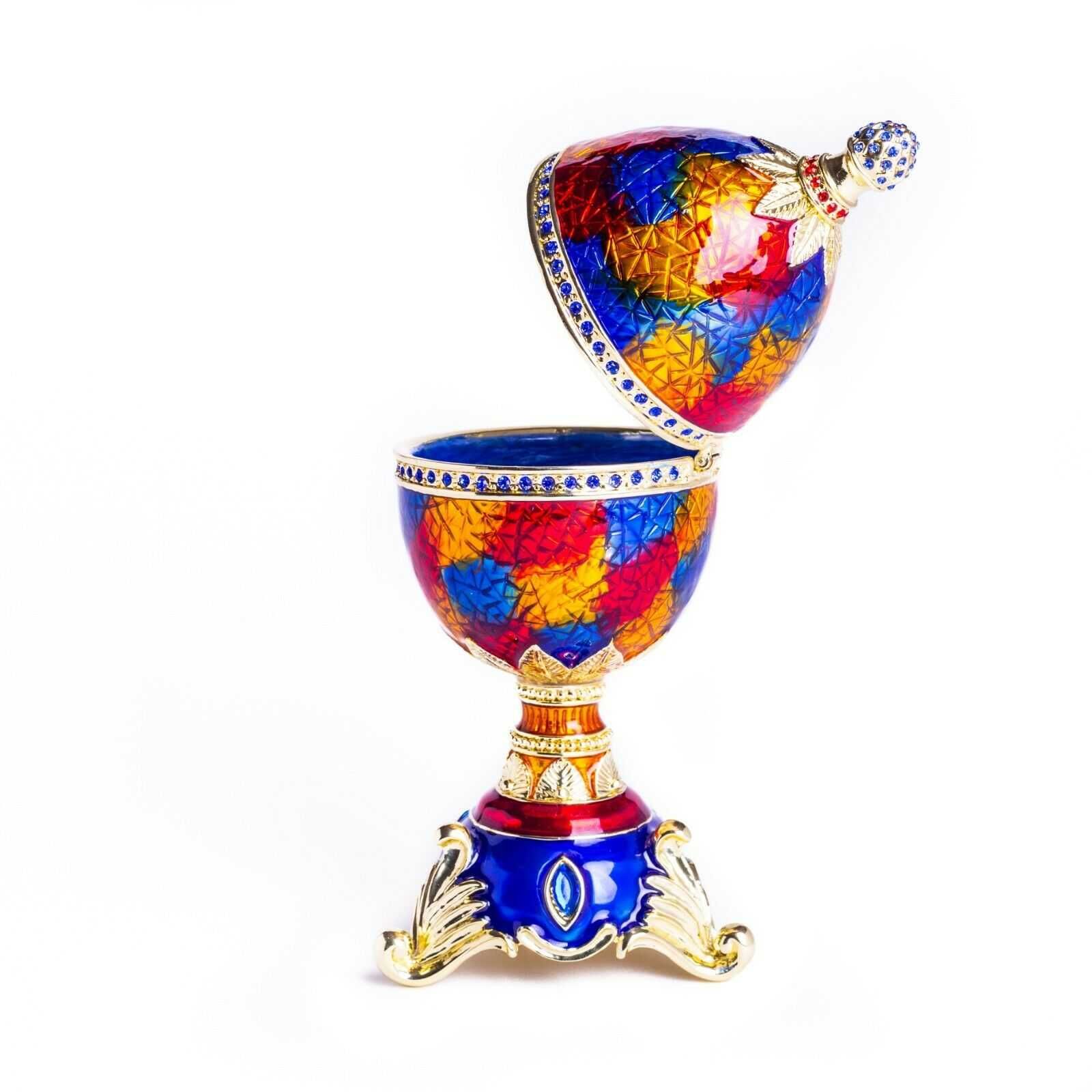 Kolorowe Jajko Pisanka Pozytywka puzderko Faberge Keren Kopal Unikat