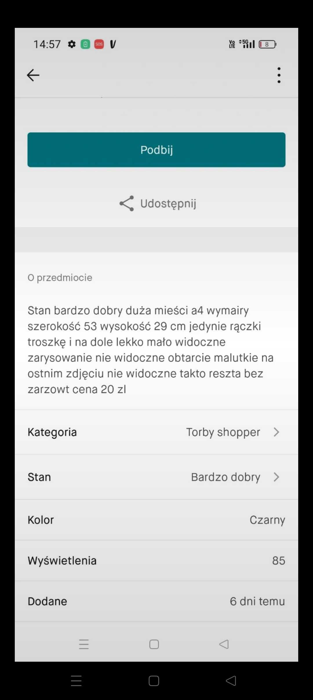 Torba lydc czarna