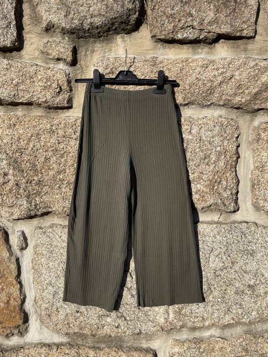 Calças verde estilo culottes