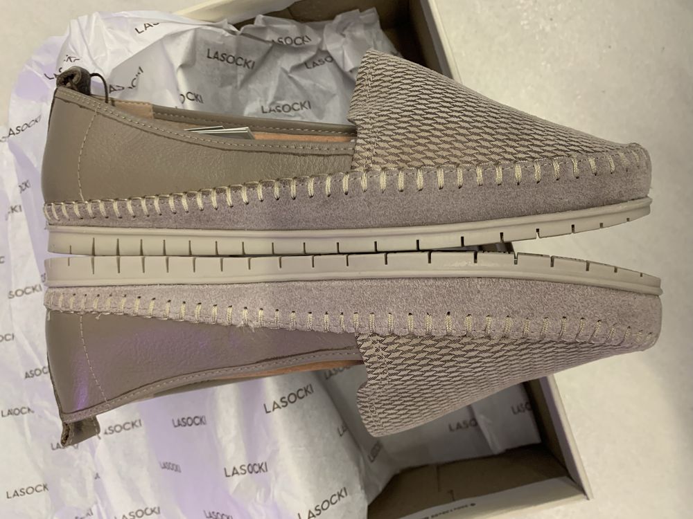 Skórzane mokasyny/espadryle Lasocki a la barefoot r 39