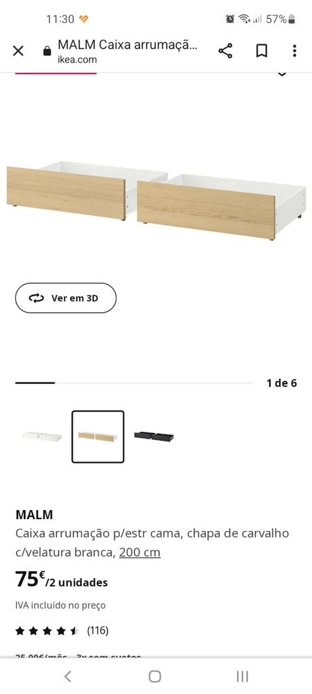 Gavetas de cama ikea