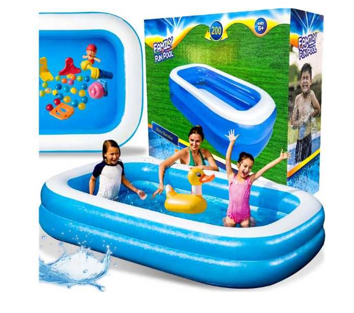 Basen dmuchany ogrodowy prostokątny 200x150cm duży rodzinny dla dzieci