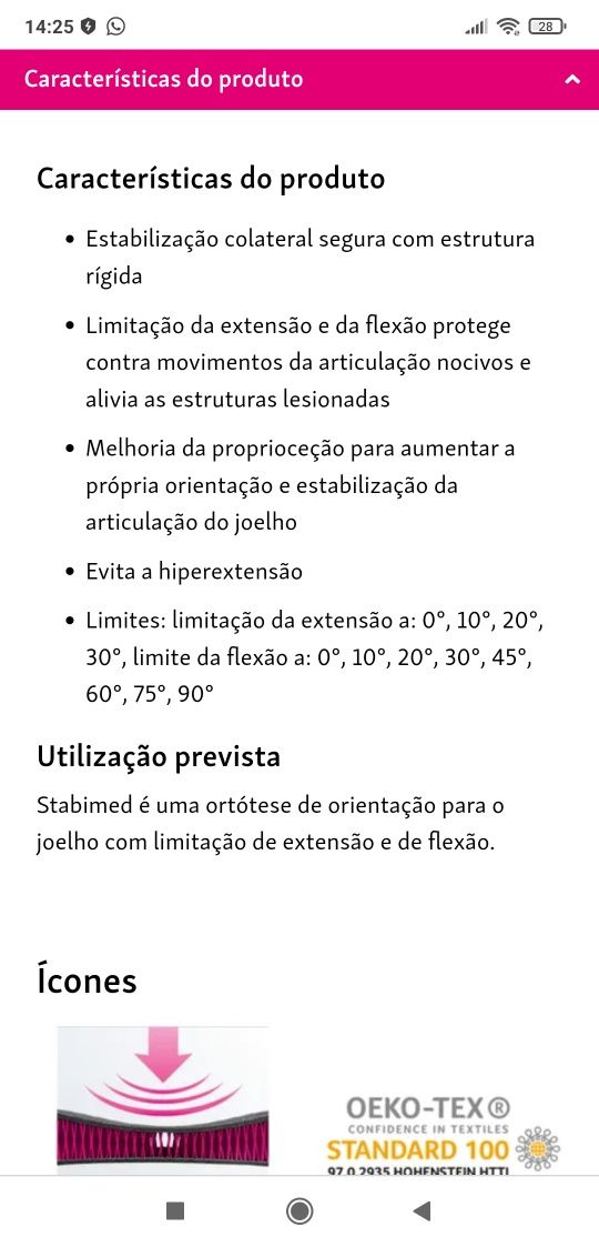 Joalheira Stabimed® ortótese com limitação / flexão de extensão
O