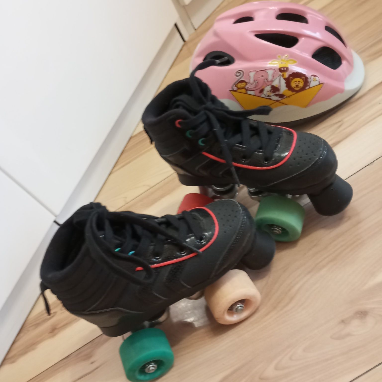 Wrotki +kask dla dzieci Oxelo r.30/19 wysyłka
