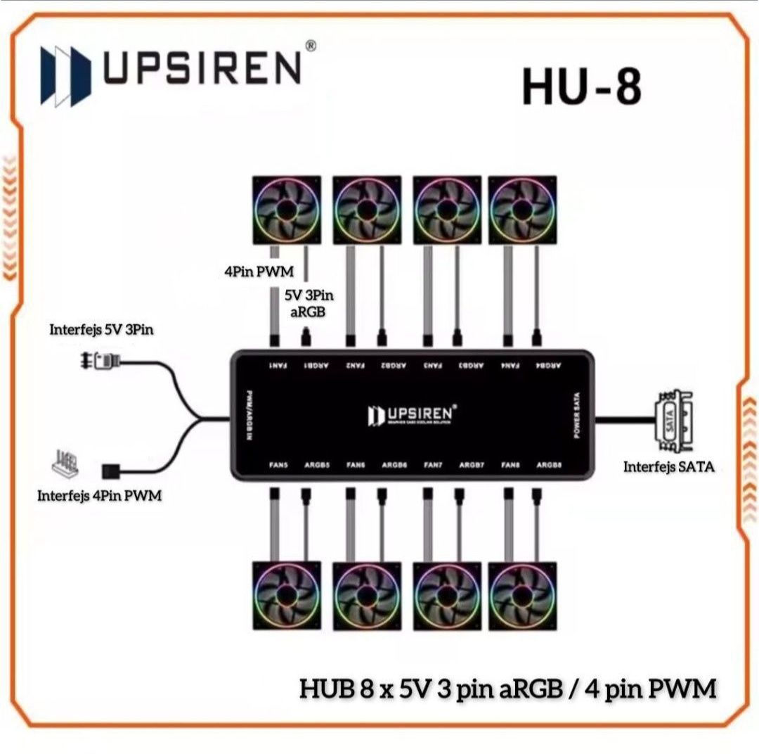 Rozdzielacz hub PWM / aRGB x 8