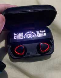 Słuchawki bezprzewodowe Bluetooth douszne ze stacja ładowania