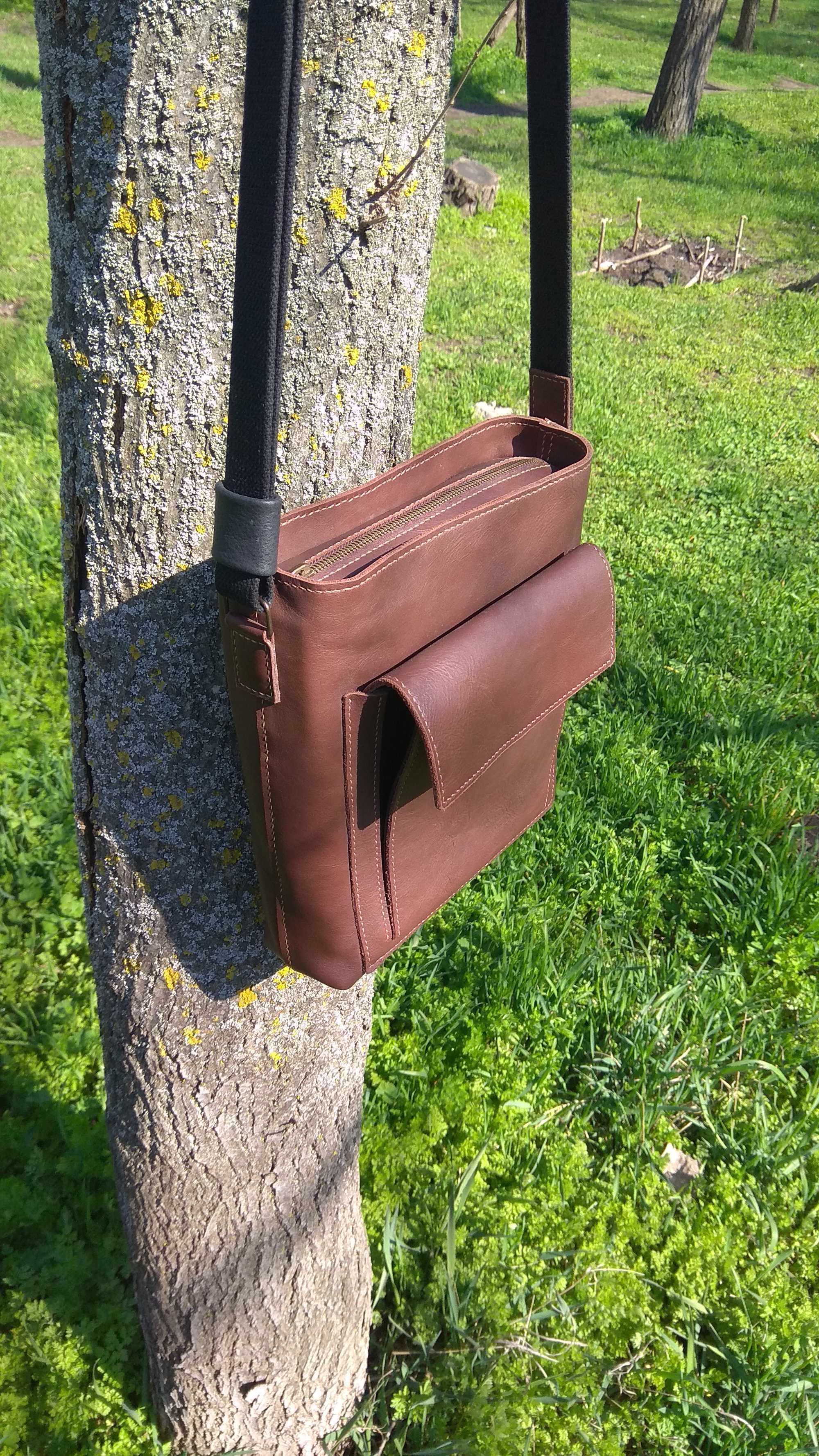 Кожаная мужская сумка планшет мессенджер . Ручная работа. Handmade.