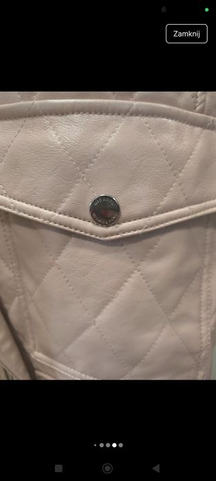 Kurtka pikowana skórzana pudrowy róż Michael Kors