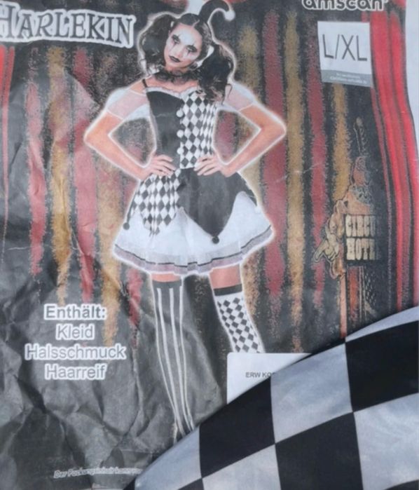 Kostium stroj roz.L/XL Colombina Arlekin Cyrkowka halloween